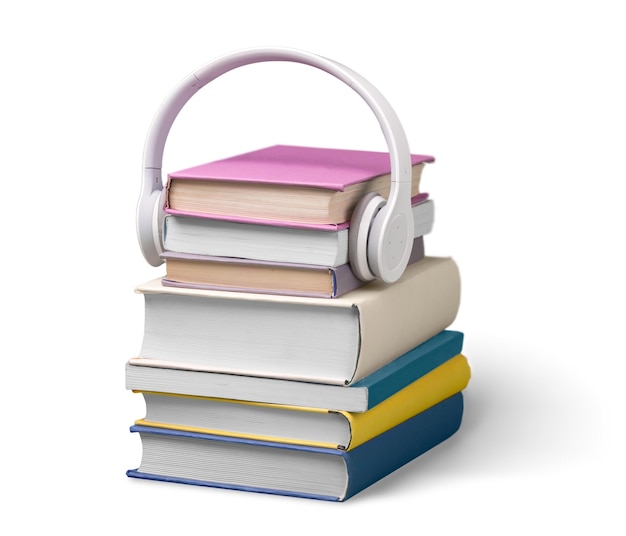 Auriculares inalámbricos en libros