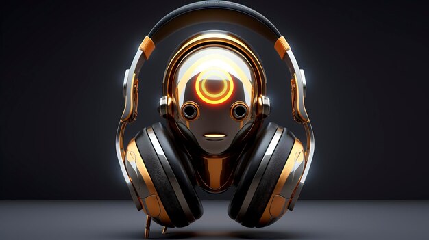 Auriculares premium de gama alta mostrados por carácter 3D