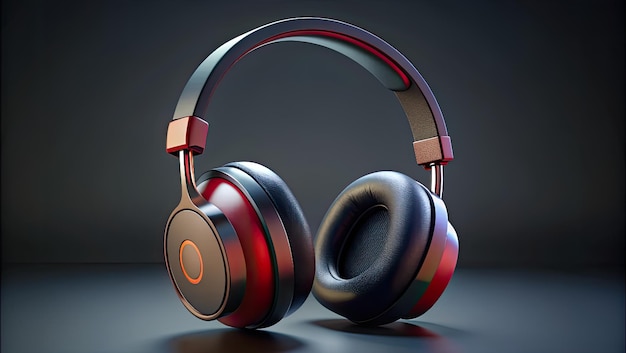 auriculares rojos y negros sobre un fondo negro