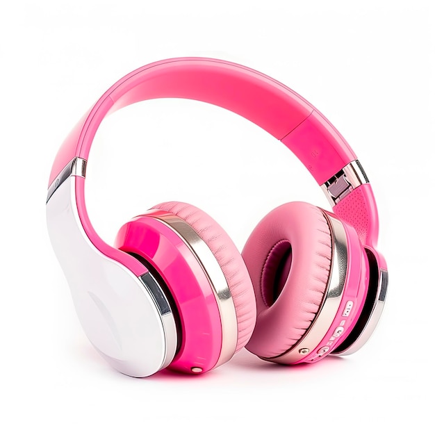 Foto auriculares rosa aislado