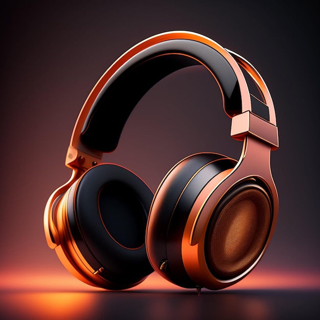 Auriculares sobre un fondo colorido y fantástico generado con inteligencia artificial