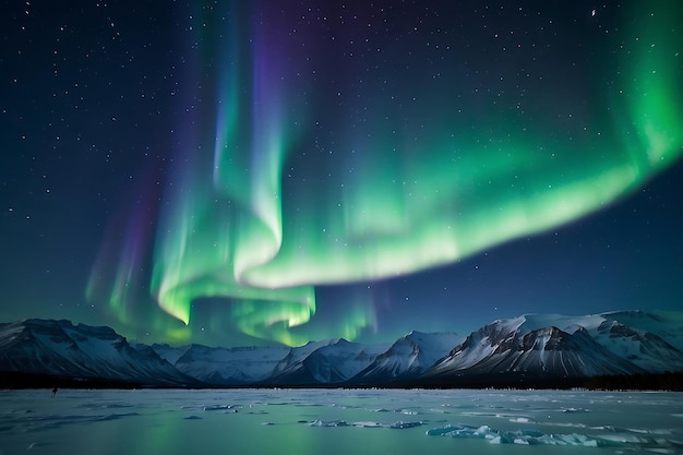 Aurora ártica y luces del norte azules