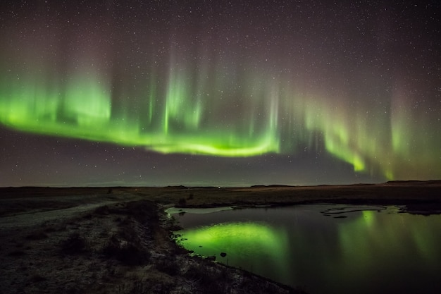 Aurora Boreal nas noites frias da Islândia