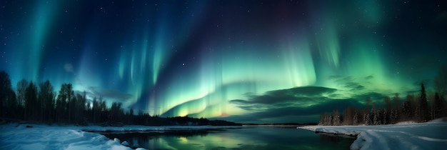 Aurora borealis foto de estoque lindo céu papel de parede fundo visão da natureza Generative AI