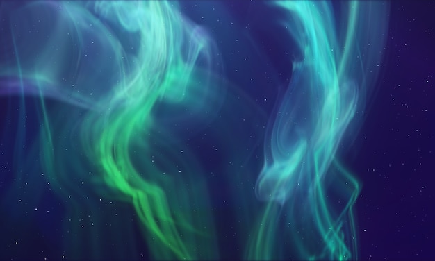 Aurora Borealis grüne Polarlichter Lumineszenz Unscharfer flüssiger Hintergrund Nordlichtkonzept