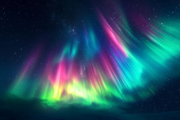 Aurora Borealis mit einem lebendigen mehrfarbigen Leuchten