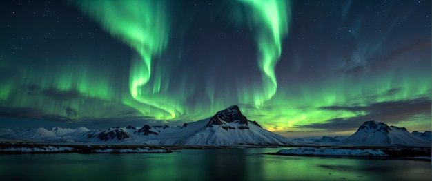 Foto aurora borealis ou luzes do norte no céu