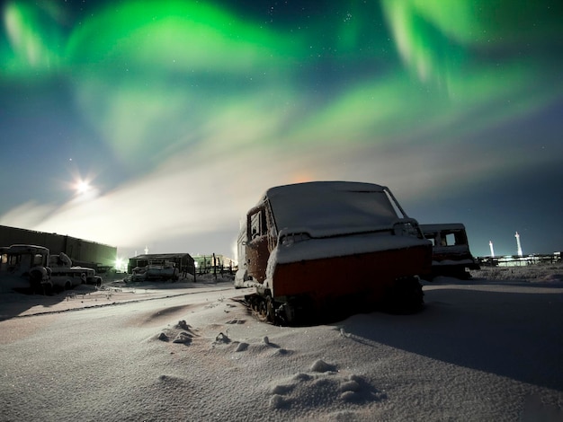 Aurora borealis und alte Technik