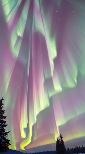 Foto aurora brilhante e bela paisagem para papel de parede de telefone