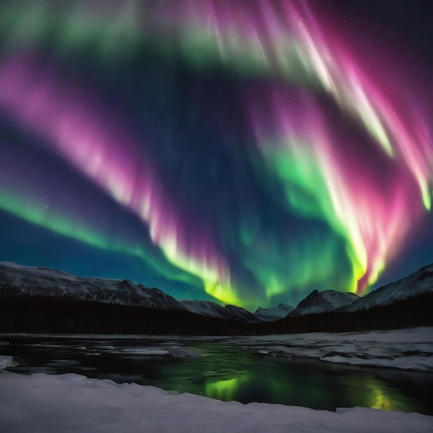 Aurora en fondo negro para la superposición de las luces del norte en invierno aislado en negro increíble noreste