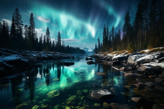 Las auroras boreales en la Laponia finlandesa