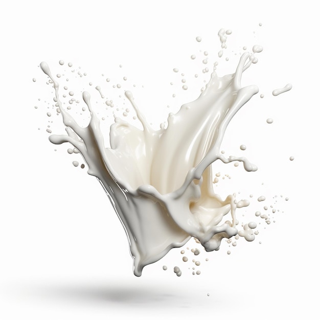 Aus einem Spritzer Milch wird ein Spritzer Milch gezeigt.