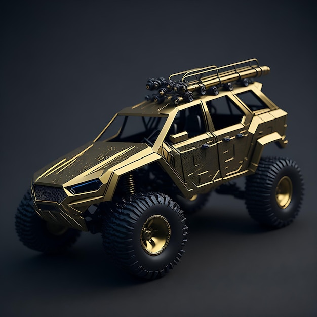 Aus Gold hergestellte Geländefahrzeuge