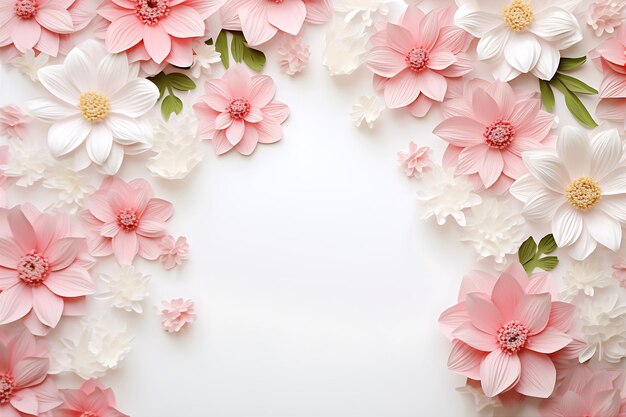 Aus mehreren rosa und weißen Blumen strahlt bescheidener Charme aus