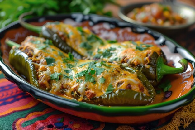 Foto aus mexiko mit liebe chiles rellenos eine scharfe variante von gefüllten pfeffern