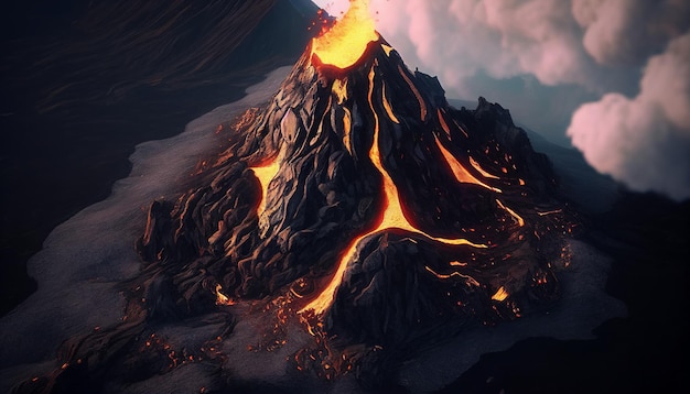 Ausbrechenden Vulkan