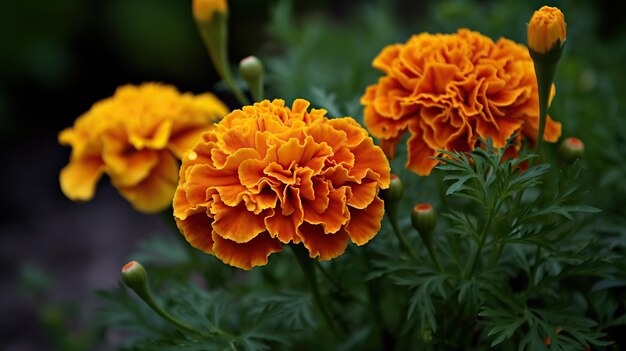 Ausbruch farbenfroher Gartenschönheit Lebendige afrikanische Marigolds