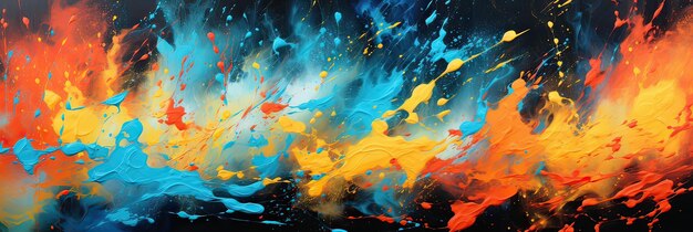 Ausdrucksfähige Kunst lebendige Farben dynamische Farbspritzen energische künstlerische Kreation abstrakte Farbe Chaos künstlerische Explosion farbenfrohe Kreativität erzeugt von KI