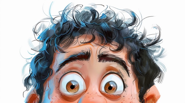 Ausdrucksstarke Cartoon-Gesichter mit unterschiedlichen Emotionen in digitaler Kunst