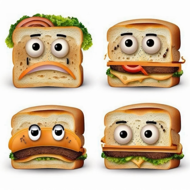 Ausdrucksstarkes Emoticon-Gesichtsbrot-Emoji