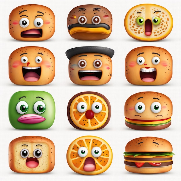 Ausdrucksstarkes Emoticon-Gesichtsbrot-Emoji