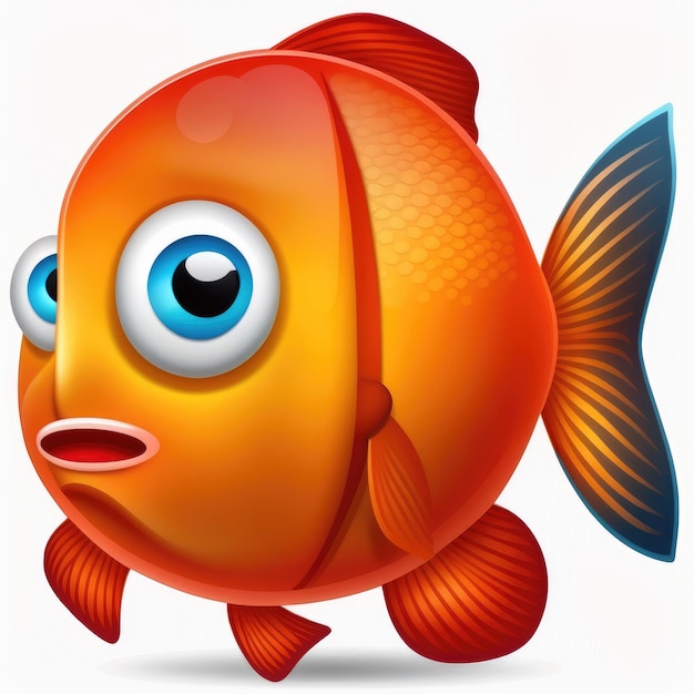 Foto ausdrucksstarkes emotikon mit fischgesicht