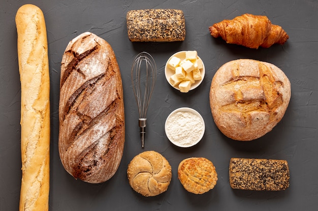 Foto ausgefallene anordnung für leckeres brot