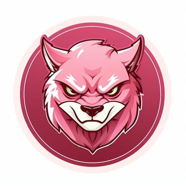 Ausgefallenes Symbol eines Profilbilds einer Katze mit rosa Farbtönen, ideal für einen Influencer