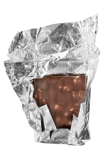 Ausgepackte Schokolade isoliert