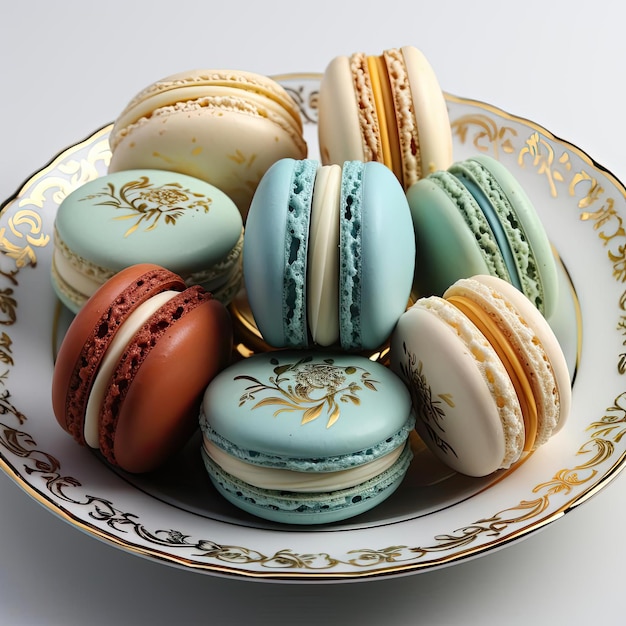 Ausgezeichneter Macaron-Teller mit einer Vielzahl von Farben