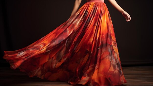 Ausgezeichnetes naturinspiriertes orangefarbenes Abendkleid für einen schönen Maxi-Rumpf-Look
