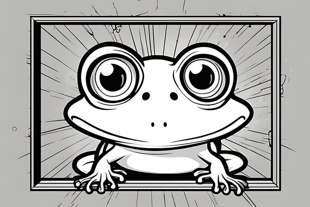 Ausmalbild „Frosch“ in Druckqualität in Schwarz-Weiß-Posterqualität