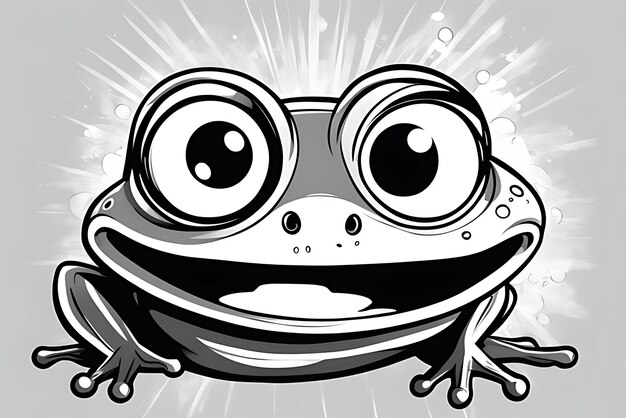 Foto ausmalbild „frosch“ in druckqualität in schwarz-weiß-posterqualität