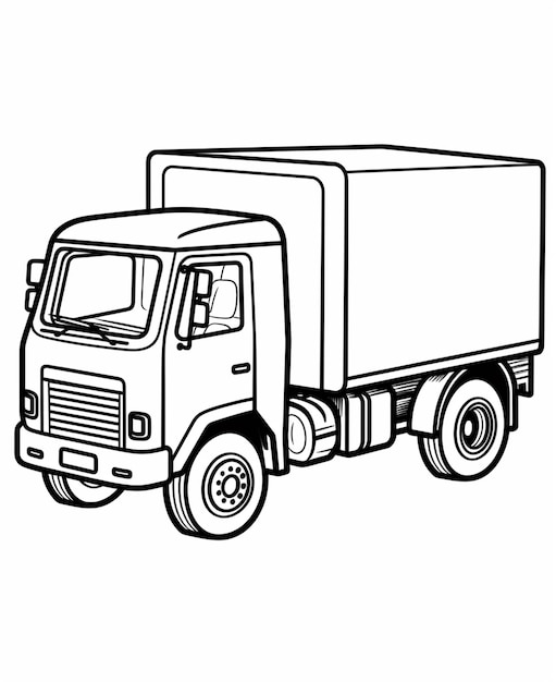 Ausmalbilder „Camion Truck“ zum Ausdrucken für Transportmittel für Kinder