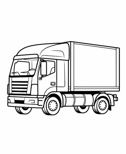 Ausmalbilder „Camion Truck“ zum Ausdrucken für Transportmittel für Kinder