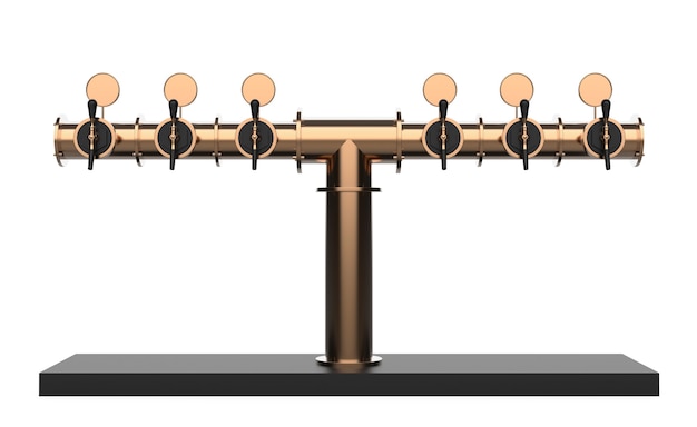Foto ausrüstung für bar 3d-darstellung isoliert auf weißem hintergrund bierturm rendern mit griff