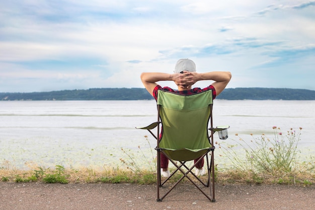 Ausruhen im Campingstuhl