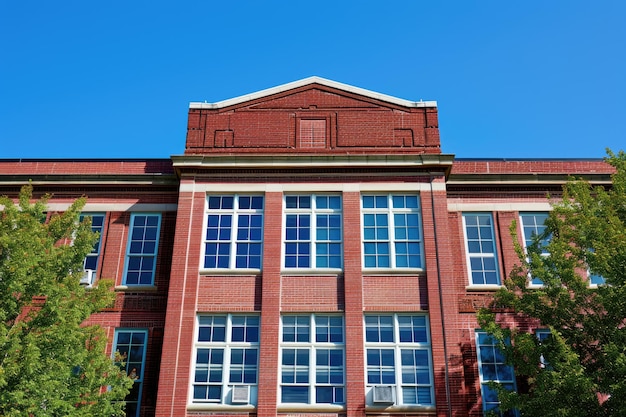 Foto außenansicht einer typischen amerikanischen schule