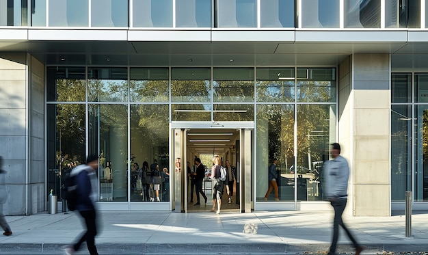 Außenbild des Eingangs zum Bürogebäude