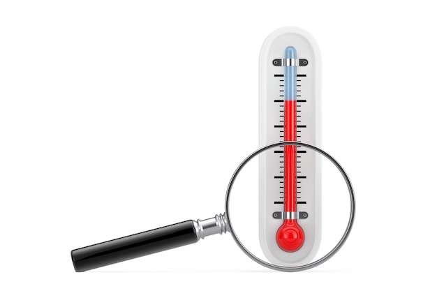 Außenthermometer mit Lupe 3D-Rendering