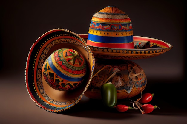 Außergewöhnliche mexikanische Hintergrund-Serape-Streifendecke Generative Ai