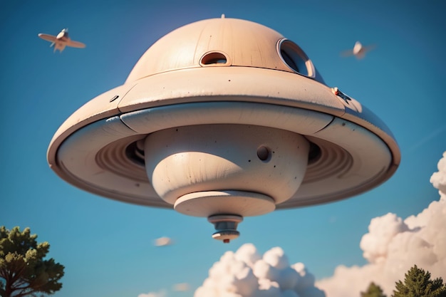 Außerirdische fliegende Untertasse UFO Raumschiff UFO fortgeschrittene Zivilisation Flugzeug Tapeten Hintergrund