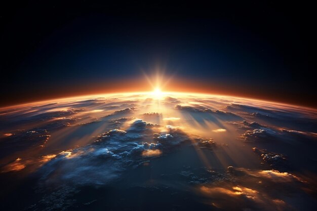 Aussicht auf den Sonnenaufgang in der Umlaufbahn von Earth039s Inspirationsperspektive des Sonnenaufgangs aus dem Weltraum