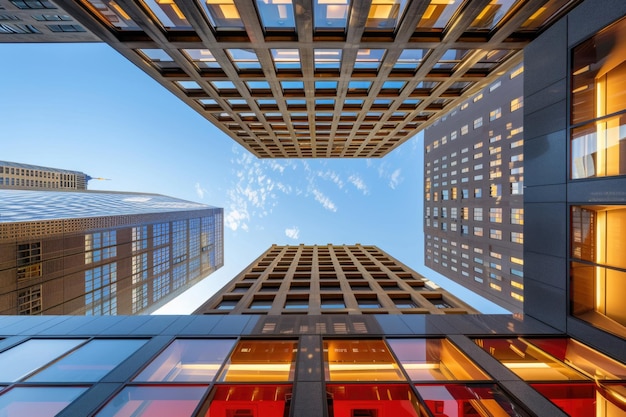 Aussicht auf die Fassade eines modernen Gebäudes in der Mitte von Manhattan, New York