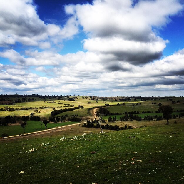 Aussicht auf die Landschaft vor bewölktem Himmel