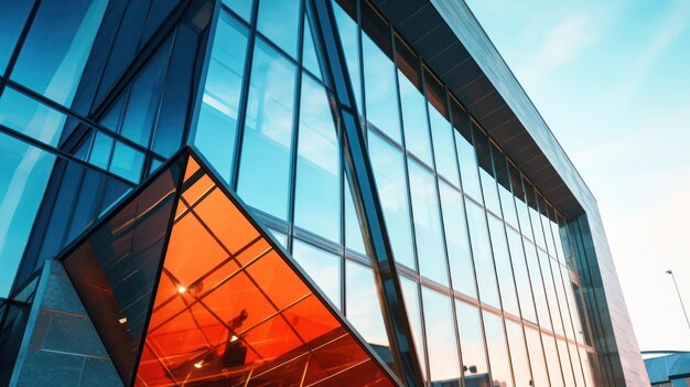 Aussicht auf moderne Geschäftsgebäude mit Glasfassadenarchitektur