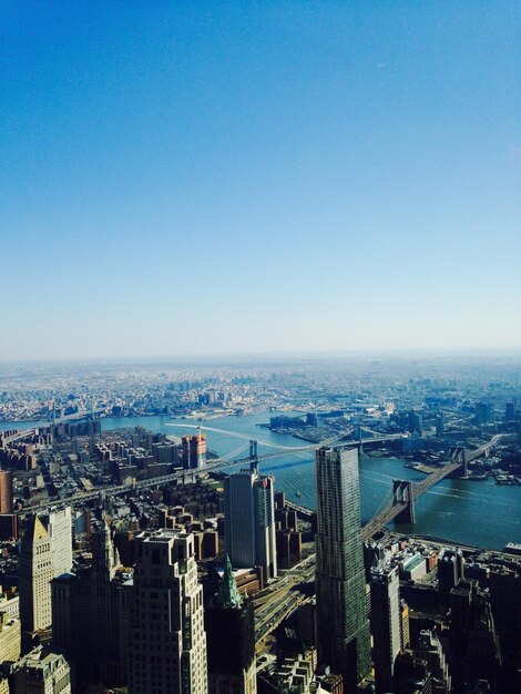 Foto aussicht auf new york vom wolkenkratzer