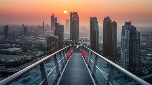 Aussicht auf Riad, Saudi-Arabien, von der Sky Bridge im Königreichszentrum Burj al-Wahti