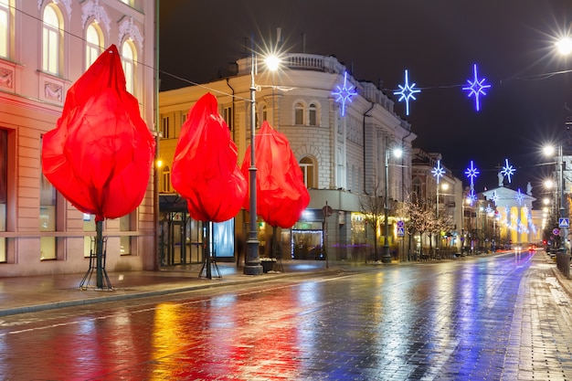 Aussicht auf Weihnachtsgediminas, Vilnius, Litauen