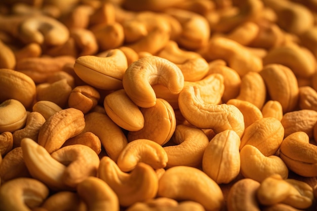 Aussicht von oben aus der Nähe von vielen Cashews